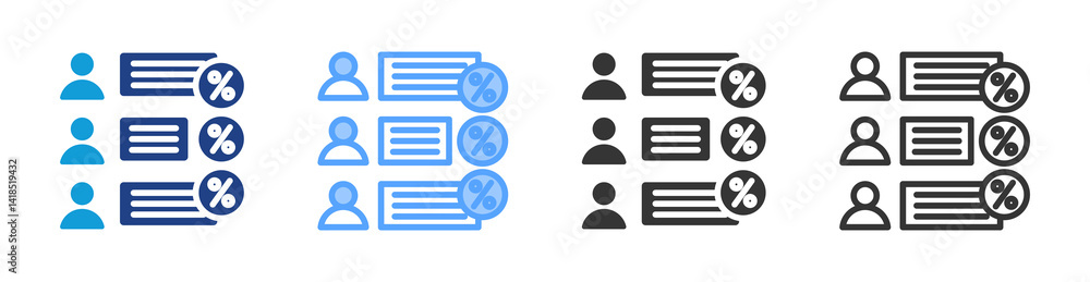 Poster opinion polls icon set multiple style collection