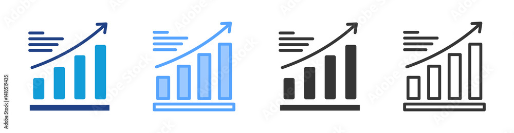 Aufkleber Diagrams icon set multiple style collection