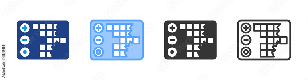 Poster plats icon set multiple style collection