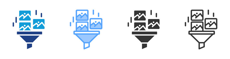 Filtering Images icon set multiple style collection