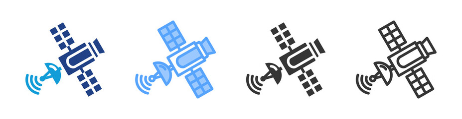 Satellite Images icon set multiple style collection