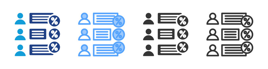 Opinion Polls icon set multiple style collection