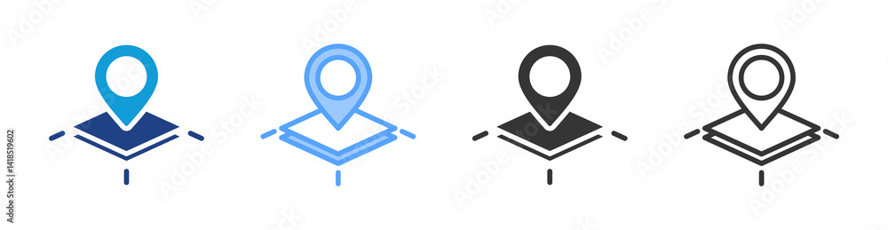 Poster Navigation icon set multiple style collection
