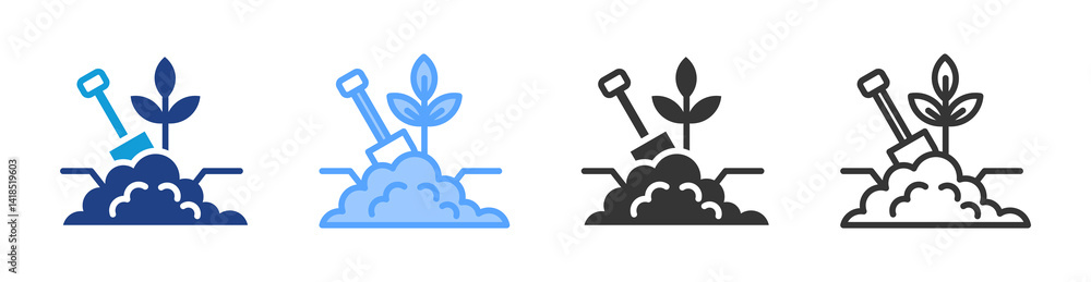 Aufkleber Soil Survey icon set multiple style collection