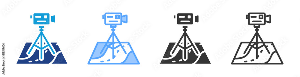 Aufkleber field surveys icon set multiple style collection