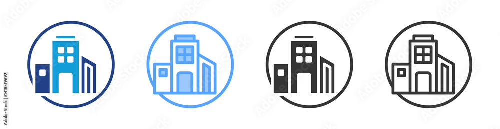 Poster Office icon set multiple style collection