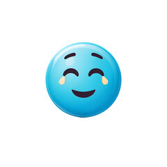 Fototapeta premium Blue face with tears of joy emoji