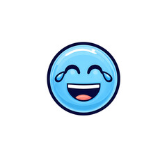 Fototapeta premium Blue face with tears of joy emoji