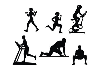 Fitness Vector: Running, Cycling, Weightlifting, Treadmill, and Workouts