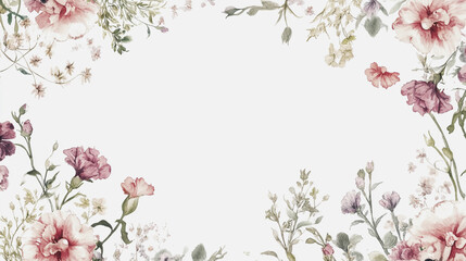 Elegant wedding invitation card background . Minimal hand painted watercolor Gerbera flowers texture template background. Design for wedding, vip cover, poster, rsvp moderncard.Valentine's Day