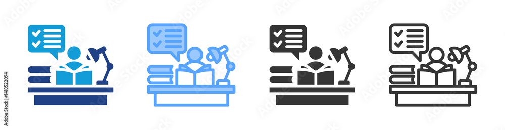 Aufkleber Study icon set multiple style collection
