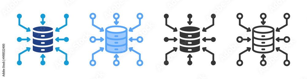 Aufkleber collecting responses icon set multiple style collection