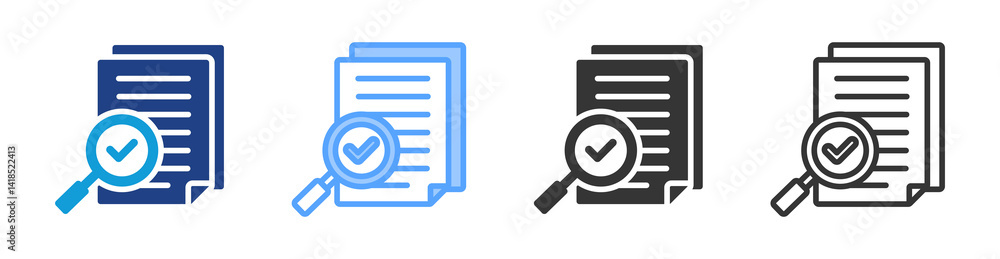 Poster Check Data Files icon set multiple style collection