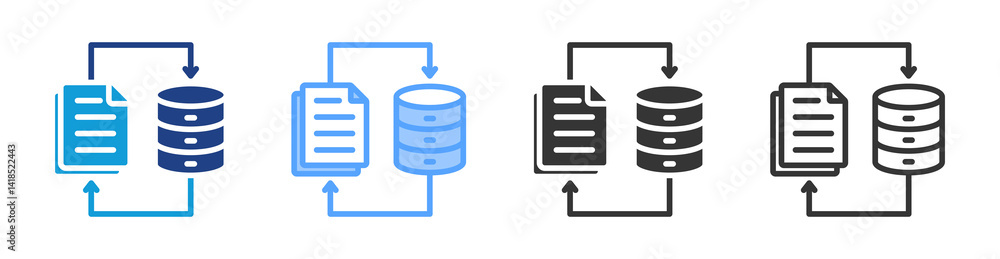 Poster Modes Data Collection icon set multiple style collection