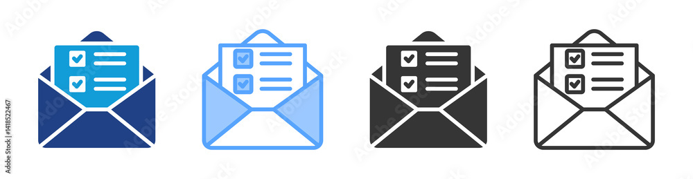 Poster Mail icon set multiple style collection