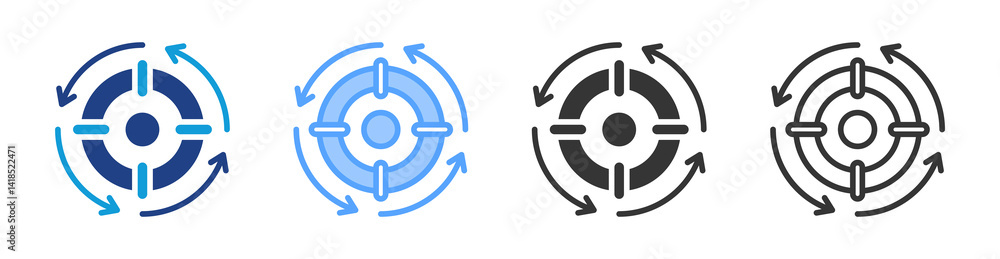 Poster Response Acuracy icon set multiple style collection