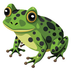A textured, moss-like frog with dark blotches and suction-cup toes is isolated on White background