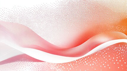 Obraz premium Abstract smooth flowing lines in soft orange and white hues.