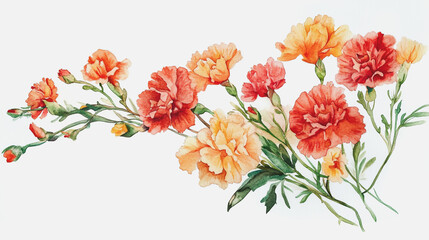 Obraz premium Elegant wedding invitation card background . Minimal hand painted watercolor Gerbera flowers texture template background. Design for wedding, vip cover, poster, rsvp moderncard.Valentine's Day