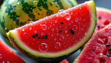 Watermelon slices close-up