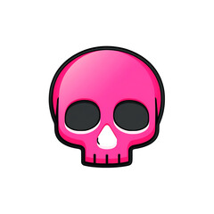 Fototapeta premium Pink skull emoji representing death