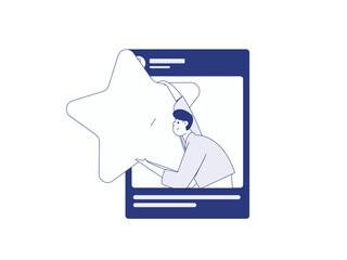 Virtual characters social communication concept business flat vector hand drawn illustration
