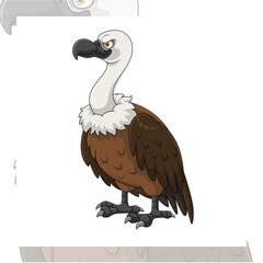 Cartoon vulture bird on white background