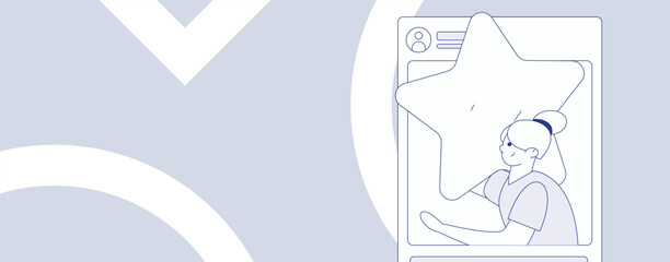 Virtual characters social communication concept business flat vector hand drawn illustration
