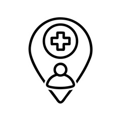 Obraz premium Healthcare Iconography Urban Medical Facility Design with Informative Digital View