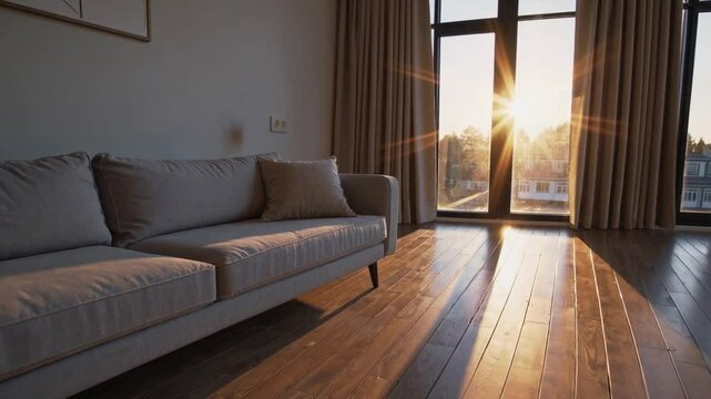 Cozy Living Room Sunset View Modern Apartment Interior Design
