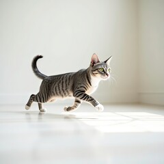 white cat on the floor