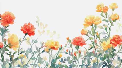 Elegant wedding invitation card background . Minimal hand painted watercolor Gerbera flowers texture template background. Design for wedding, vip cover, poster, rsvp moderncard.Valentine's Day

