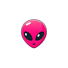 Fototapeta premium pink alien emoji cartoon face