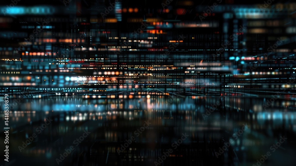 Poster abstract complex glitch with pixel effect in tech background use shading and glitches texture expres