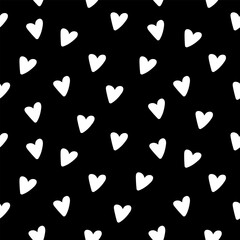 Black and White Heart Design Seamless pattern.