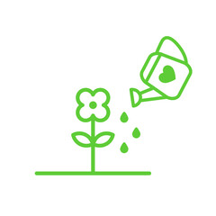 Watering plant icon. Isolated on white background