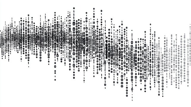 Abstract digital data wave flowing, white background, technology concept, website banner