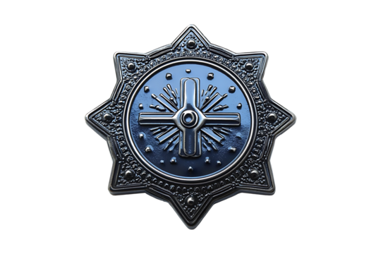 Police metal badge isolated on transparent background
 - Powered by Adobe
