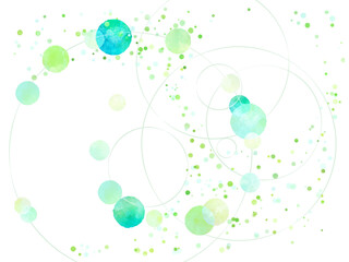 抽象的な丸がある緑色の背景イラスト