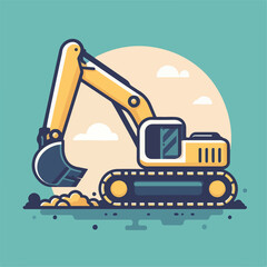 vector image of excavator