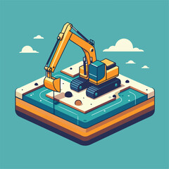 vector image of excavator