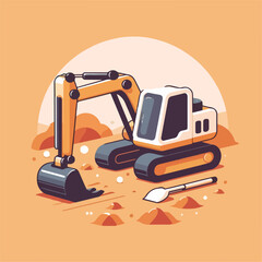 vector image of excavator
