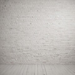 Fototapeta premium empty room with brick wall, white brick wall and floor, empty room with brick wall and floor