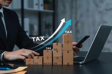 Industry market with US China Trade Showdown or Retaliation Tariff,strategy and solution plan for export, import. Crisis with Liberation Day, ai generated, generated ai 