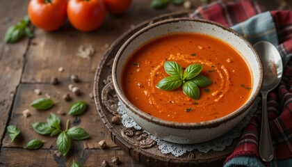 tomato soup in a bowl