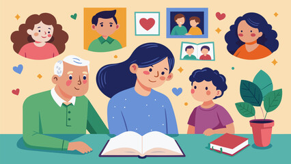 A touching tribute to a beloved family member recalling cherished memories and important life lessons through a series of heartfelt comic strips. Vector illustration