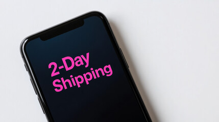 2-day shipping announcement digital device promotional content online shopping close-up e-commerce strategy