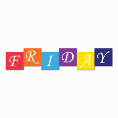 Colorful “Friday” Word Art | Bold Vector Letters for Educational Wall Art & Printables