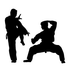 Indonesian Silat Martial Arts Fighter Silhouette Illustration for Sport and Cultural Design