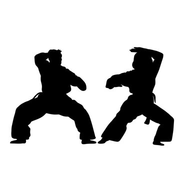 Indonesian Silat Martial Arts Fighter Silhouette Illustration for Sport and Cultural Design